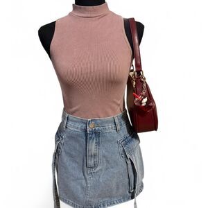 Women's Purplish/Brown ribbed top